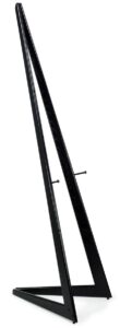 black bi-fold adjustable wood easel, quick set up, free-standing display easel, 64"h x 21.5"d