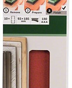 Bosch Accessories 2609256A84 Sanding Sheet Set for Orbital Sanders (10-Piece)