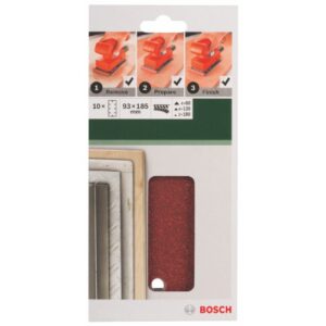 Bosch 2609256A93 Sanding Sheet Set for Orbital Sanders (10-Piece)