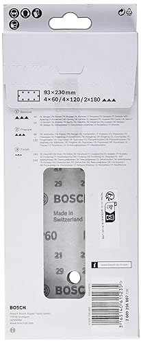 Bosch 2609256B07 Sanding Sheet Set for Orbital Sanders (10-Piece)