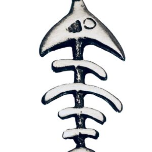 Trilogy Jewelry Pewter Fish Bones Nautical Fishbones Pendant on Leather Necklace