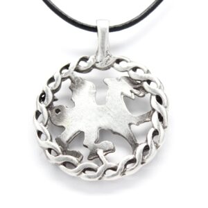 Trilogy Jewelry Pewter Welsh Red Dragon from Wales Flag Pendant, Leather Necklace