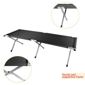 75" Portable Folding Camping Bed & Cot - 260 lbs. Capacity By Trademark Innovations (Black)