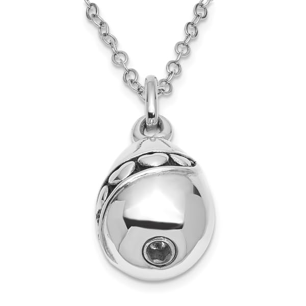 IceCarats 925 Sterling Silver Vintage Tear of Love Ash Holder 18 inch Chain Urn Necklace for Ashes Cremation Jewelry