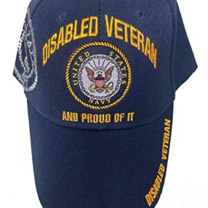 Disabled Navy Veteran Proud of IT Baseball Style Embroidered HAT USA dnv Cap