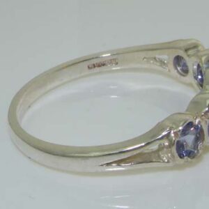 925 Sterling Silver Natural Tanzanite Womens Band Ring - Sizes 4 to 12 Available