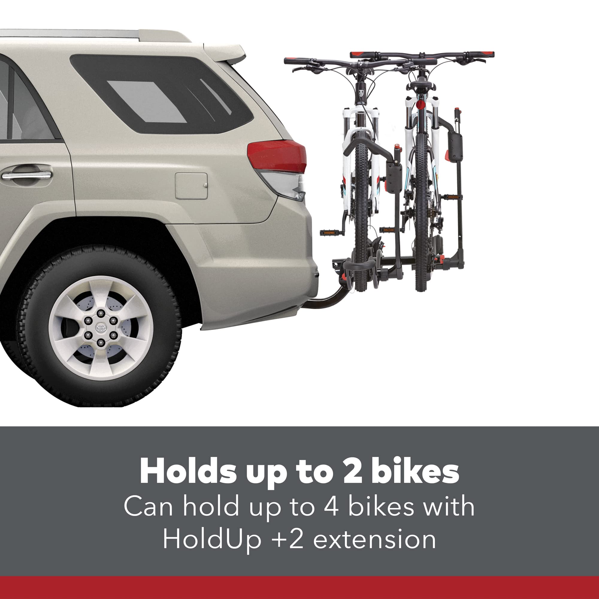 Yakima HoldUp 2" Tray Hitch Bike Rack Fully Assembled Hitch Mount Holds 2 Bikes and Fits 20"-29" Wheel Sizes, SKS Locks and Side-to-Side Adjustability