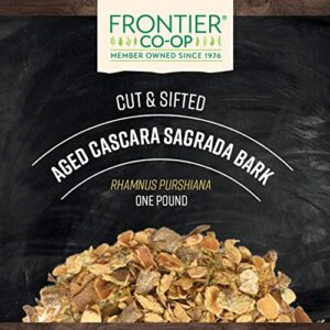 Frontier Co-op Cut & Sifted Wildcrafted Cascara Sagrada Bark 1lb - Aged Buckthorn Bark, Bulk Wholesale Bag