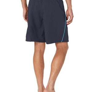 Speedo mens Knee Length Marina Volley fashion swim trunks, Grey/Blue, Small US