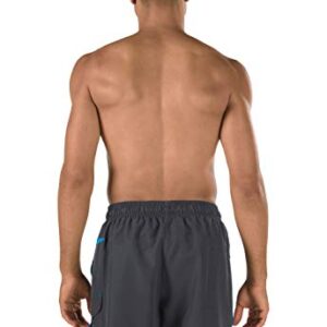 Speedo mens Knee Length Marina Volley fashion swim trunks, Grey/Blue, Small US