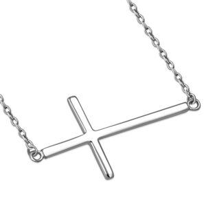 my daily styles 925 sterling silver sideways cross necklace for women - yellow gold & rose gold - womens jewelry gift for birthday, christmas and mother's day