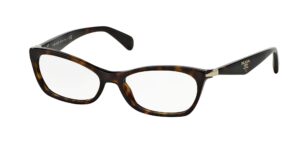 prada pr15pv - 2au1o1 eyeglass frame catwalk havana w/clear demo lens 53mm