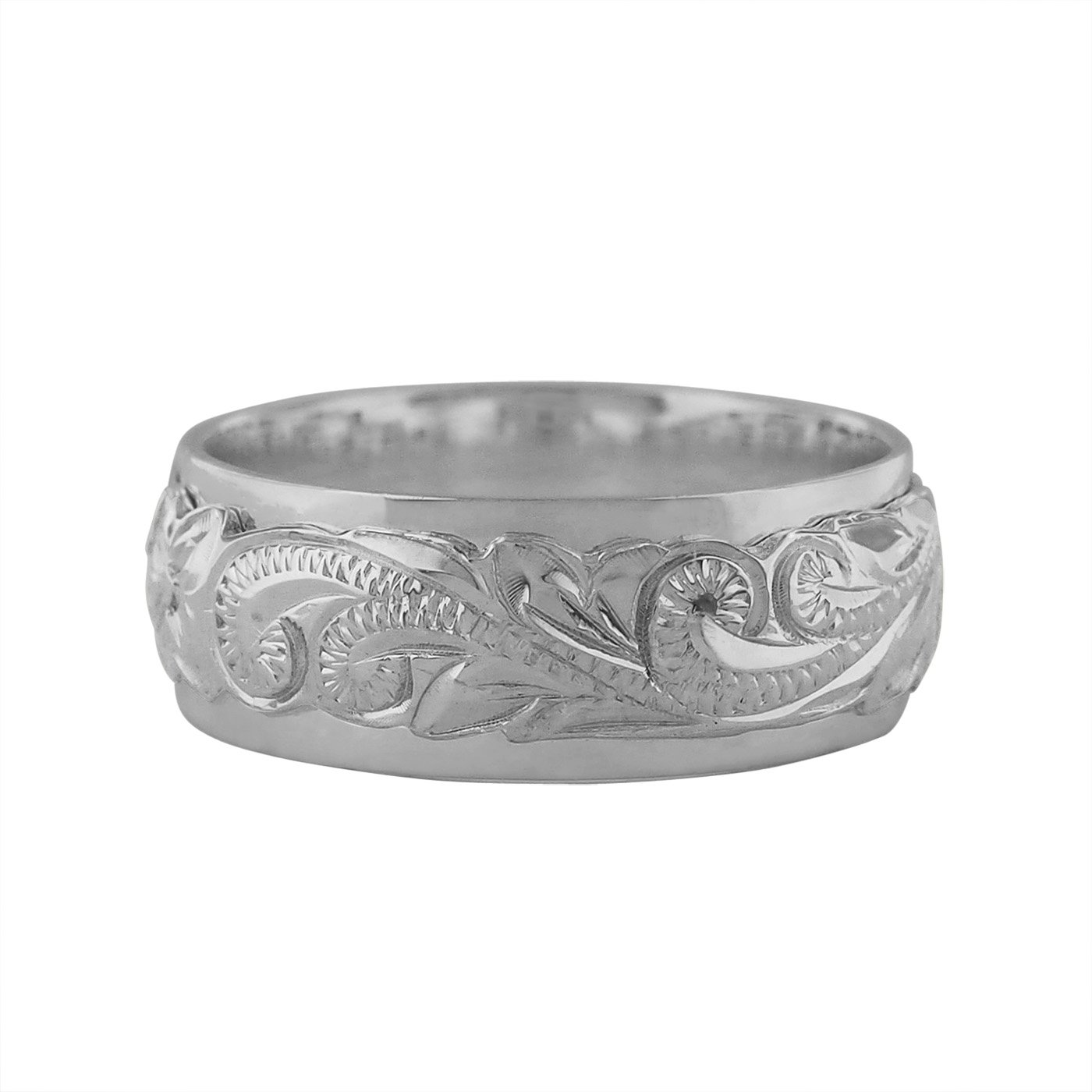 Sterling Silver Raised Hawaiian Band Ring Size 10