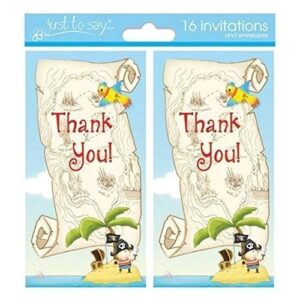 16 x pirate boys thank you cards ideal for birthday