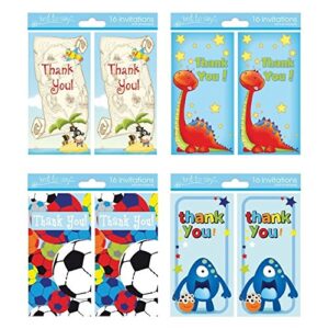 16 x Pirate Boys Thank You Cards Ideal for Birthday