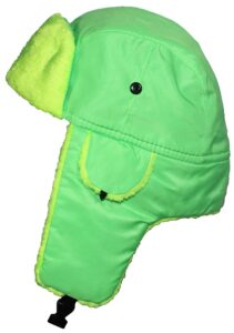 best winter hats big kids lightweight neon russian/trooper faux fur cap(one size)-green