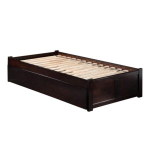 afi concord twin size platform bed with footboard & twin trundle in espresso