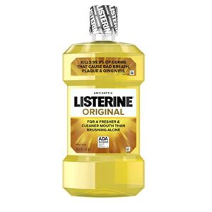 listerine original oral care antiseptic mouthwash with germ-killing formula to fight bad breath, plaque and gingivitis, 1 l