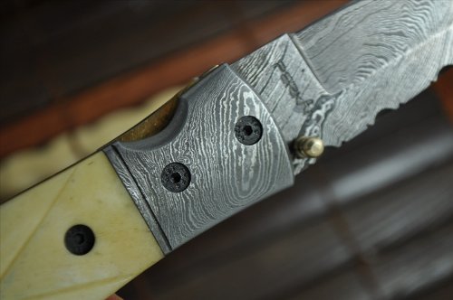 Perkin Knives - Handcrafted Damascus Hunting Knife - Folding Knife