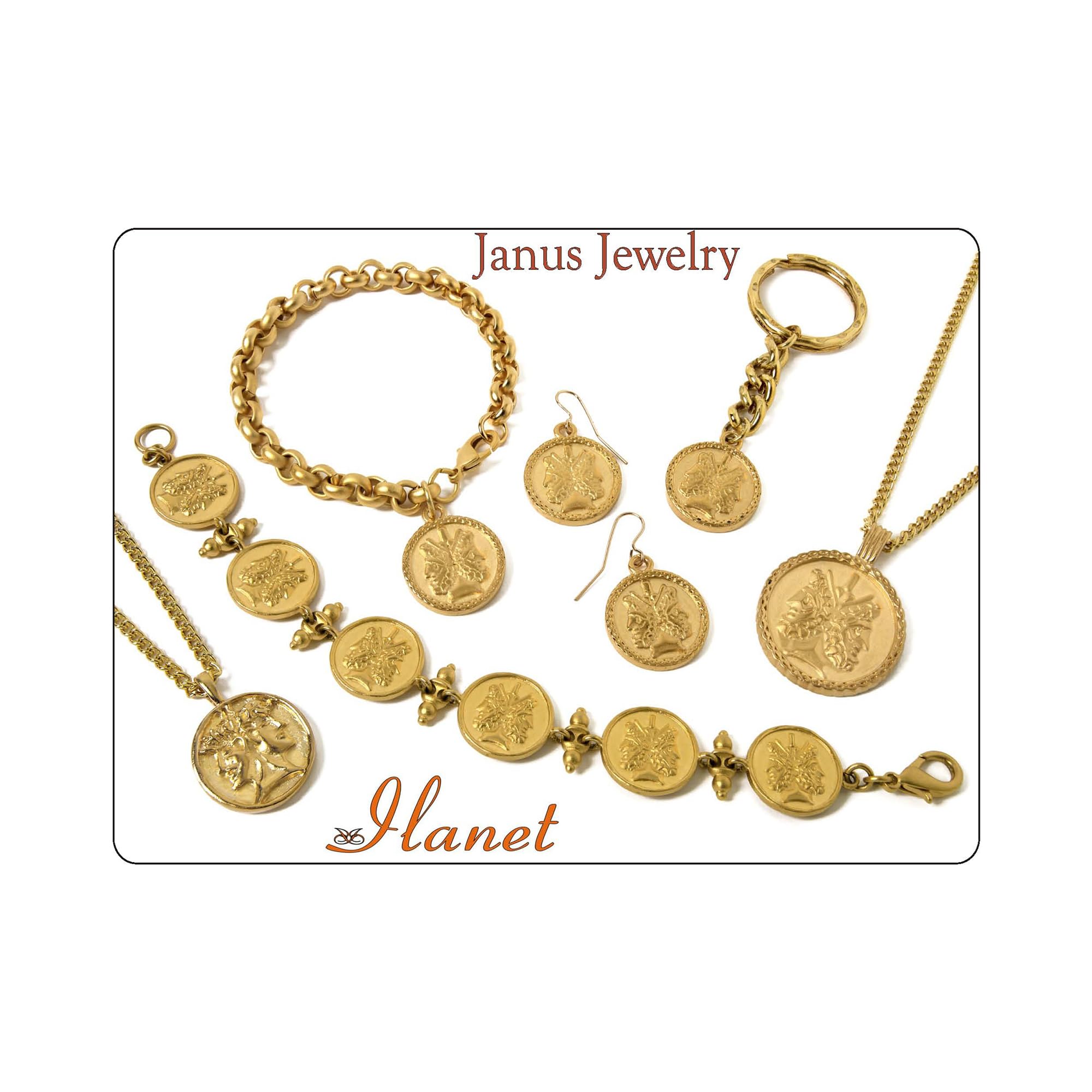 MADE IN USA - Janus 2-sided Coin pendant/Necklace, from ILANET Museum Cllection