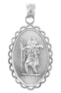 925 sterling silver saint christopher medal catholic protection charm pendant