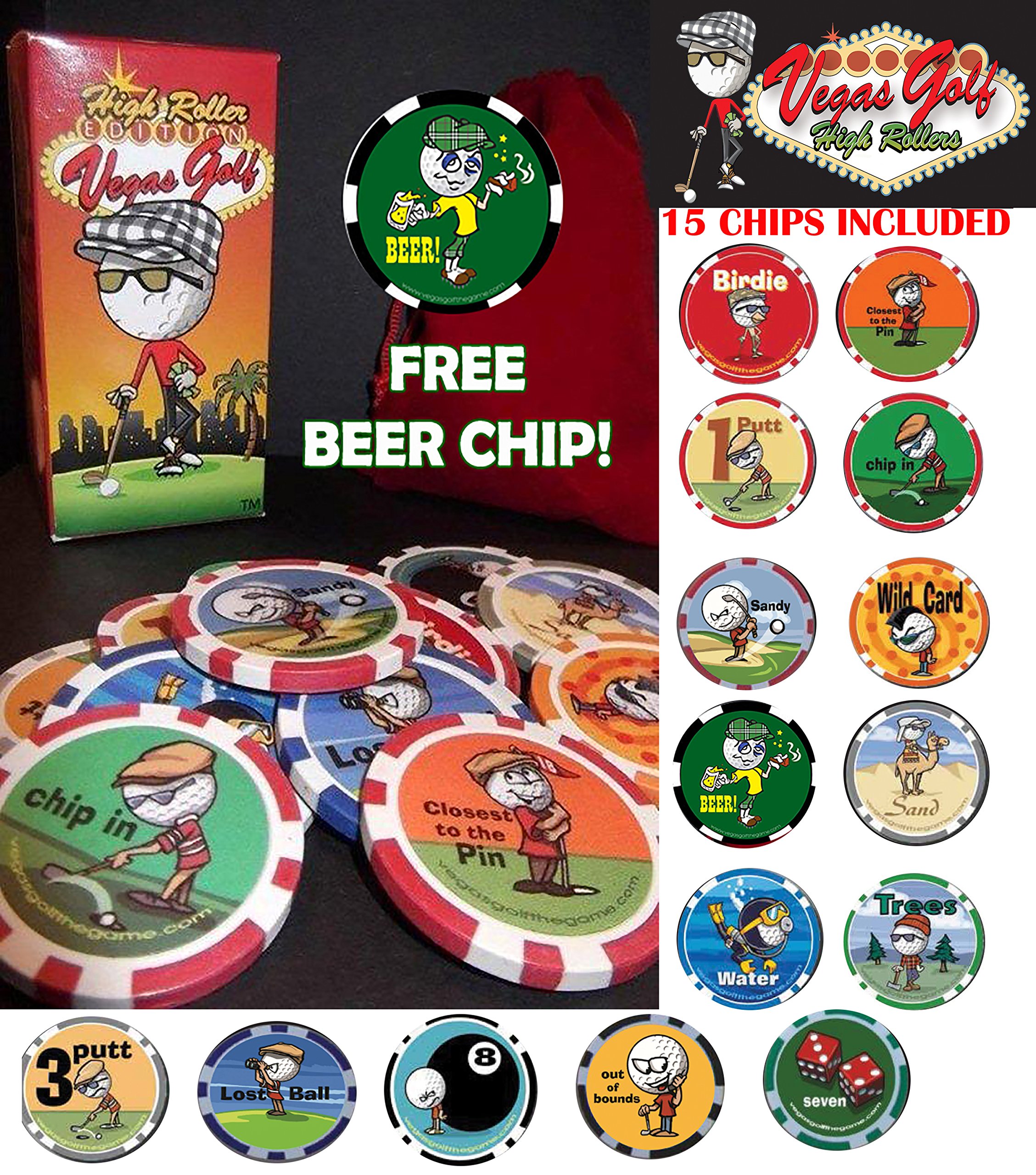 Vegas Golf High Roller Edition with 15-Chips! Now Includes a Free Beer Chip