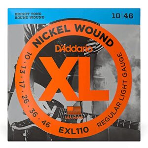 D'Addario Regular Light Nickel Wound Electric Guitar Strings 10-46 2 Pack