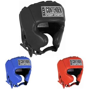 Contender Fight Sports Competition Boxing Headgear with Cheeks Black, Large