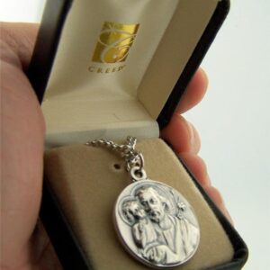 CB Silver Toned Base Patron Saint Joseph the Worker Father Medal, 7/8 Inch