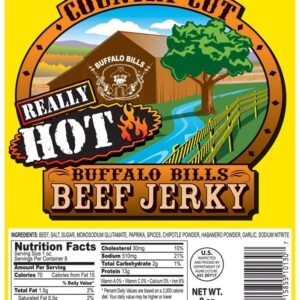 Buffalo Bills 8oz Double Habanero Country Cut Beef Jerky Pack (moist & tender really hot beef jerky)