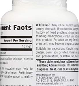 SOURCE NATURALS 10Mg 120 Tb Vinpocetine, 120 CT