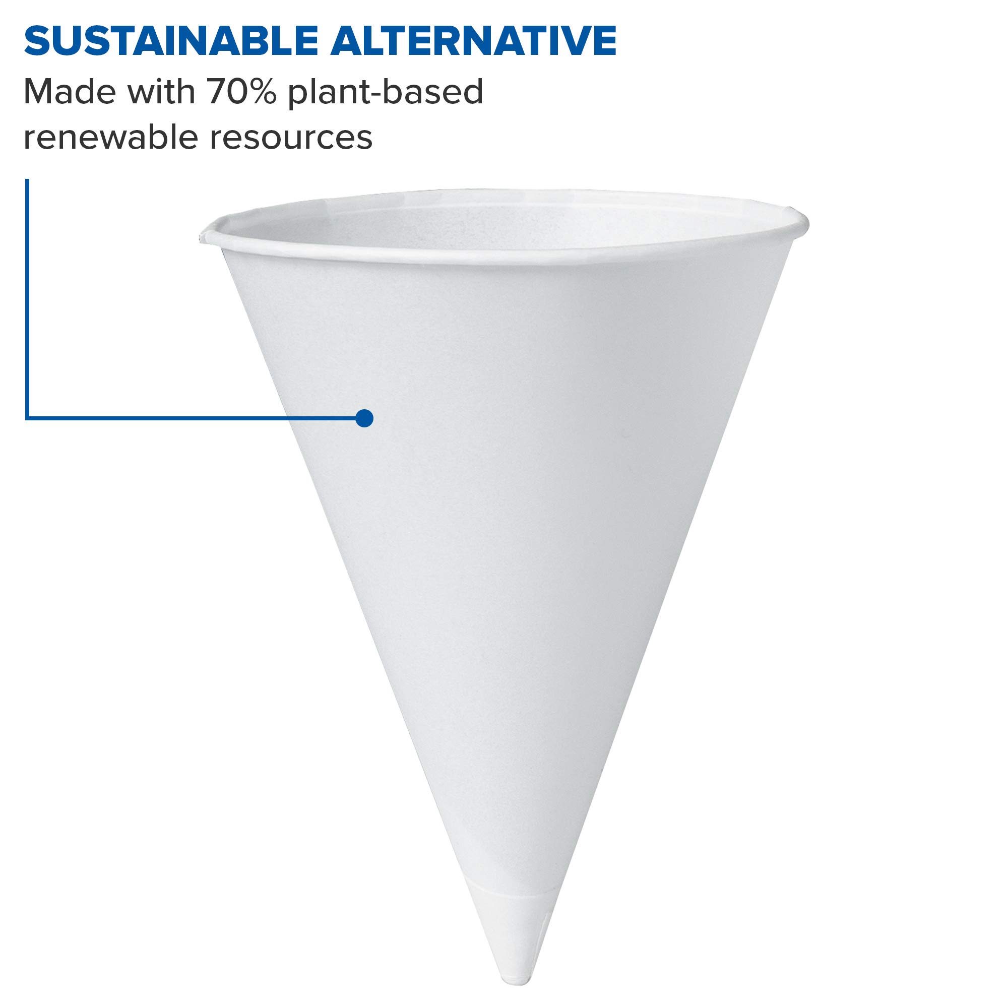 Solo 8RB-2050 8 oz White Paper Cone Cups (Case of 2500)