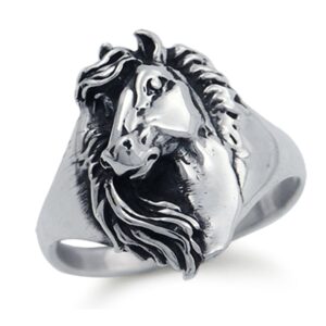 Silvershake 925 Sterling Silver Horse Ring Size 10