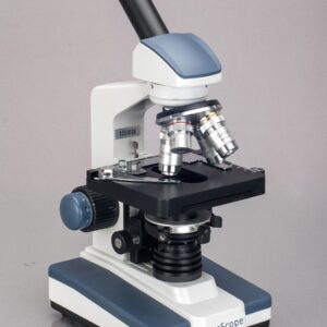 AmScope M620C-E1 Digital Compound Monocular Microscope, WF10x and WF25x Eyepieces, 40x-2500x Magnification, Brightfield, LED Illumination, Abbe Condenser, Mechanical Stage, 110V, Includes 1.3MP Camera and Software