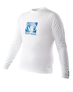 body glove men's basic long arm rashguard, small, white