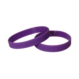 purple ribbon awareness silicone bracelet 25 pack