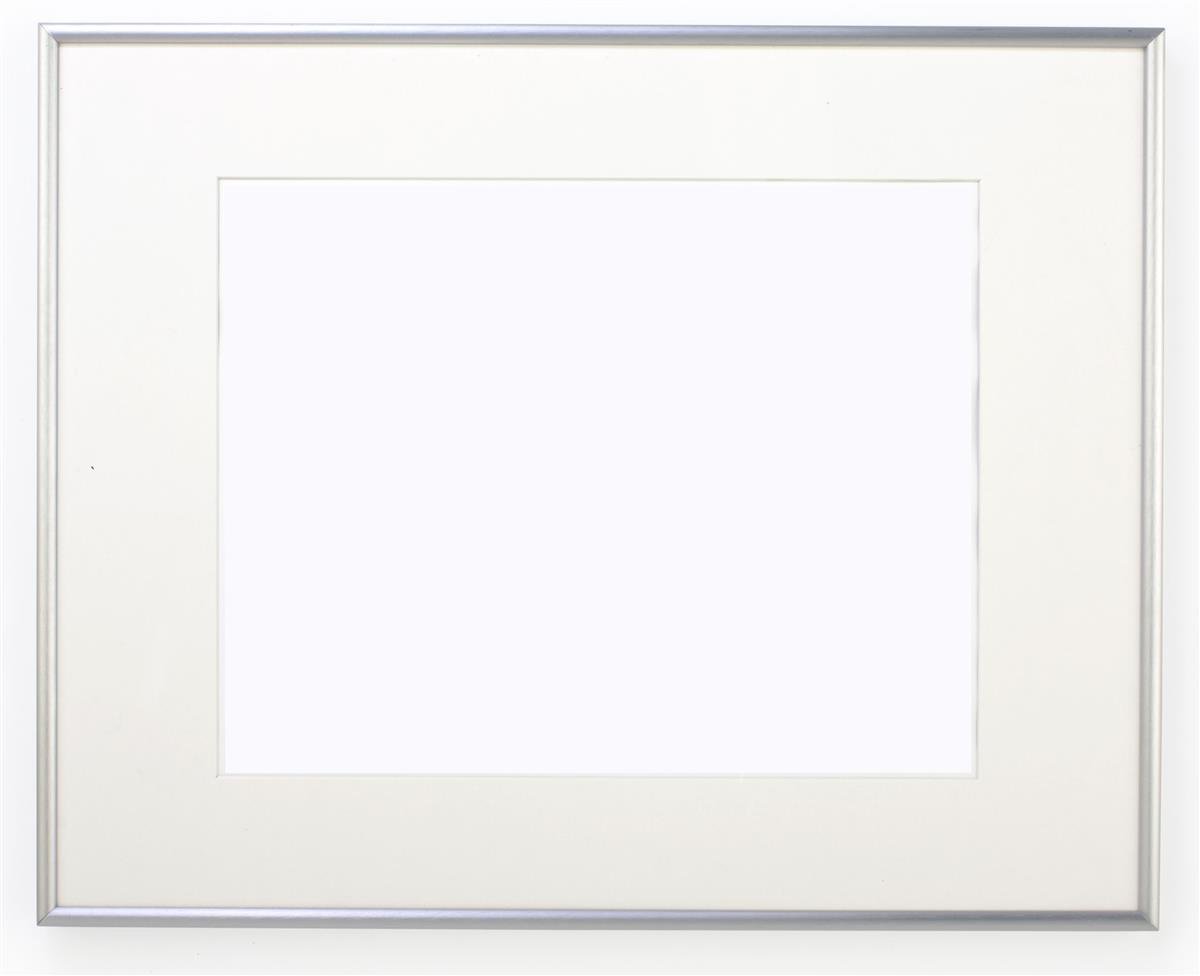 Silver Picture Frame for 11 x 14 Prints with Removable White Mat, Eliminate The Mat to Display a 16 x 20 Poster, for Wall Mount Use - Aluminum Frame with Clear Plastic Lens