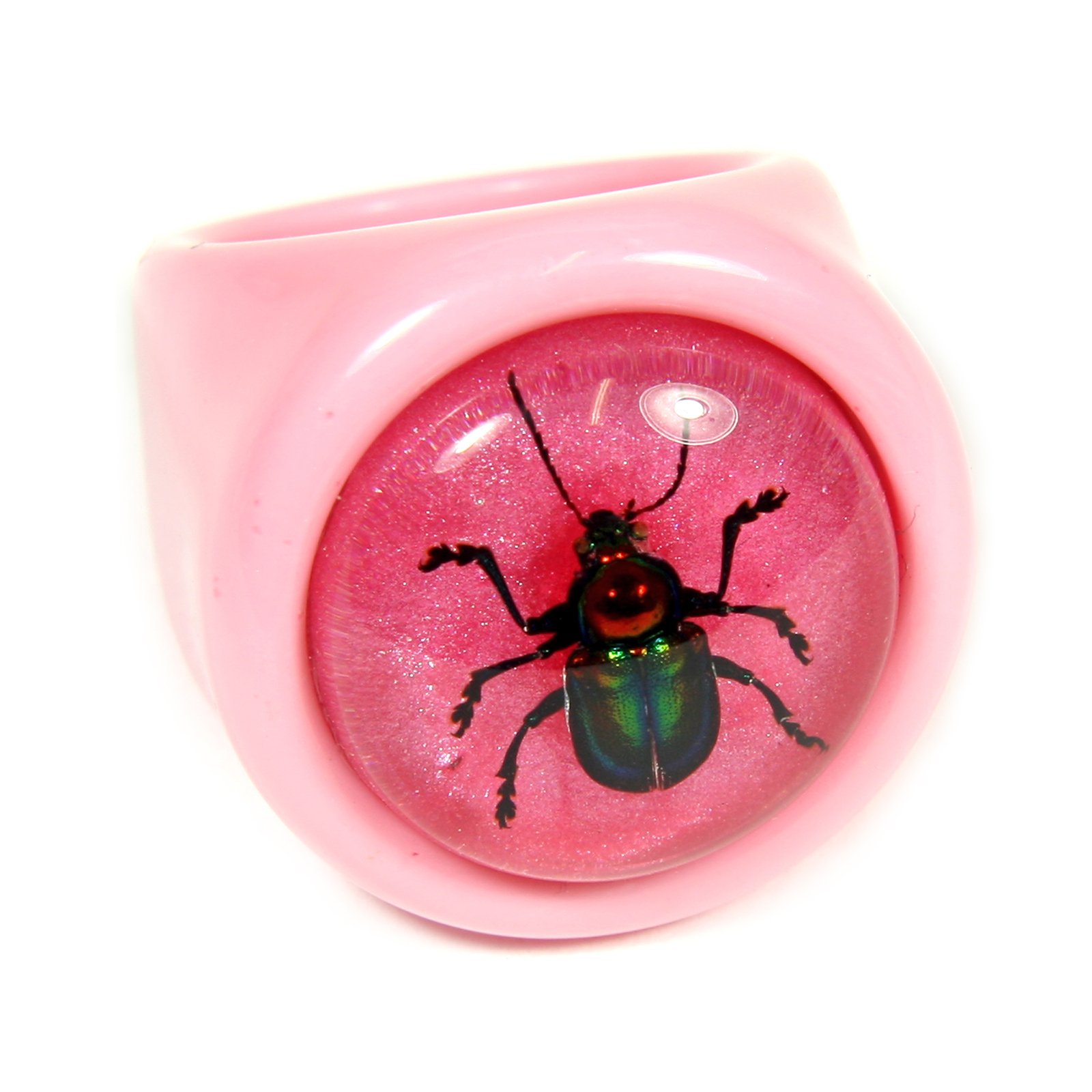 REALBUG Shiny Beetle Pink Ring Size 7