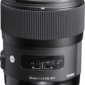 Sigma 35mm F1.4 Art DG HSM Lens for Nikon, Black, 3.7 x 3.03 x 3.03 (340306)