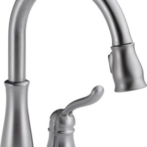 Delta Faucet Leland Brushed Nickel Kitchen Faucet, Kitchen Faucets with Pull Down Sprayer, Kitchen Sink Faucet with Magnetic Docking Spray Head, Arctic Stainless 978-AR-DST, 1.8 GPM Water Flow