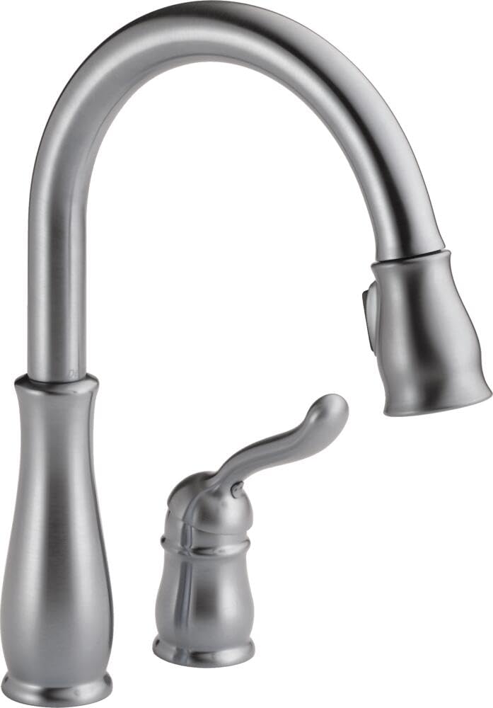 Delta Faucet Leland Brushed Nickel Kitchen Faucet, Kitchen Faucets with Pull Down Sprayer, Kitchen Sink Faucet with Magnetic Docking Spray Head, Arctic Stainless 978-AR-DST, 1.8 GPM Water Flow