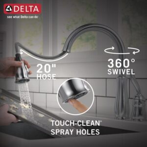 Delta Faucet Leland Brushed Nickel Kitchen Faucet, Kitchen Faucets with Pull Down Sprayer, Kitchen Sink Faucet with Magnetic Docking Spray Head, Arctic Stainless 978-AR-DST, 1.8 GPM Water Flow