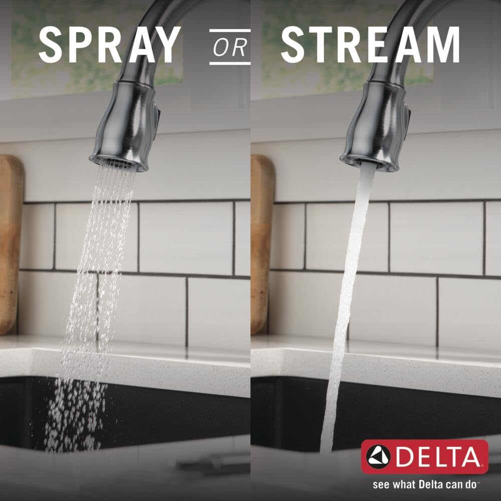 Delta Faucet Leland Brushed Nickel Kitchen Faucet, Kitchen Faucets with Pull Down Sprayer, Kitchen Sink Faucet with Magnetic Docking Spray Head, Arctic Stainless 978-AR-DST, 1.8 GPM Water Flow