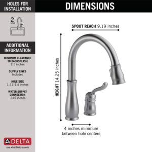 Delta Faucet Leland Brushed Nickel Kitchen Faucet, Kitchen Faucets with Pull Down Sprayer, Kitchen Sink Faucet with Magnetic Docking Spray Head, Arctic Stainless 978-AR-DST, 1.8 GPM Water Flow