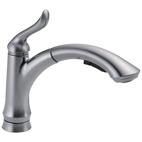 Delta Faucet Linden Single-Handle Kitchen Sink Faucet with Pull Out Sprayer, Arctic Stainless 4353-AR-DST