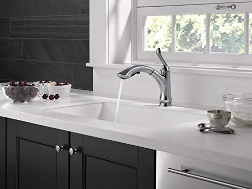 Delta Faucet Linden Single-Handle Kitchen Sink Faucet with Pull Out Sprayer, Arctic Stainless 4353-AR-DST