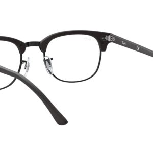 Ray-Ban RX5154 Clubmaster Square Prescription Eyeglass Frames, Matte Black/Demo Lens, 49 mm