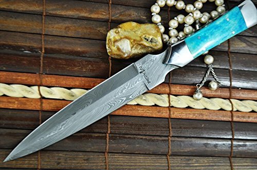 Perkin Knives - Custom Handmade Damascus Hunting Knife - Double Edge Knife