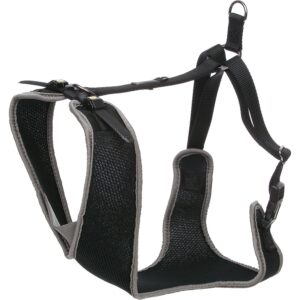 petco adjustable mesh harness for big and tall dogs in black & gray, small