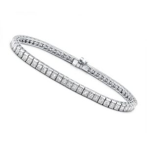 Madina Jewelry 4.00 ct Ladies Princess Cut Diamond Tennis Bracelet in Channel Setting